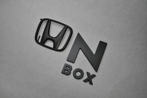 JF1系NBOX マットブラックorピアノブラックエンブレム リア2点SET  INVENTER/grow/メッキ/ブラッククローム/ゴールド/車エンブレム/車パーツ/