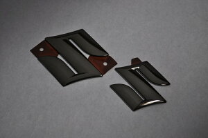 MK21 パレットSW ブラックメッキエンブレムフロント/リアSマーク2点SET  INVENTER/grow/メッキ/ブラッククローム/ゴールド/車エンブレム/車パーツ/