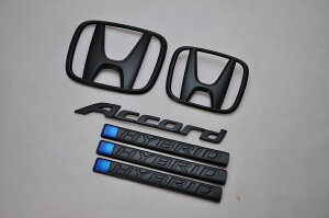 CR7 アコードハイブリッド マットブラックorピアノブラックエンブレム 6点SET  INVENTER/grow/メッキ/ブラッククローム/ゴールド/車エンブレム/車パーツ/