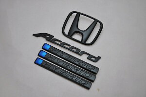 CR7 アコードハイブリッド マットブラックorピアノブラックエンブレム リア5点SET  INVENTER/grow/メッキ/ブラッククローム/ゴールド/車エンブレム/車パーツ/