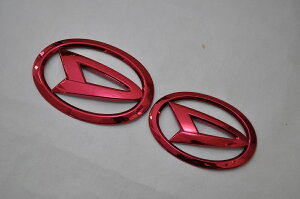 M900S/M910S トール レッドメッキエンブレムフロント/リアダイハツマーク2点SET  INVENTER/grow/メッキ/ブラッククローム/ゴールド/車エンブレム/車パーツ/