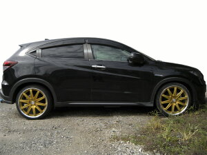 【ハイクオリティー】ヴェゼル RU1〜4 【12P】  ステンレス ピラー ヘアラインブラック INVENTER/grow/ピラーパネル/メッキピラー/車パーツ/鏡面