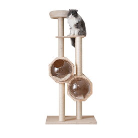 【先着77名様9%OFF クーポン！】★新商品★キャットタワー ネコタワー 猫タワー 多頭飼い 高さ152cm 据え置き型 ネコ タワー おしゃれ タワー 大型 可愛い 大型猫 子猫 爪研ぎ ポンポンおもちゃ 付き