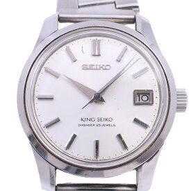 【中古】SEIKO キングセイコー 44KS セカンドモデル 1968年製 手巻き メンズ 腕時計 シルバー文字盤 社外ベルト 4402-8000【いおき質店】