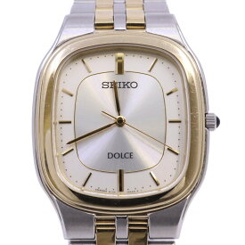 【中古】SEIKO セイコー ドルチェ クォーツ メンズ 腕時計 コンビ シルバー文字盤 純正SSベルト SACM130 / 8J41-0AA0【いおき質店】