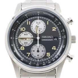 【中古】SEIKO セイコー ナノユニバース別注モデル クロノグラフ クォーツ メンズ 腕時計 黒文字盤 SZER102 / 7T92-HZB0【いおき質店】