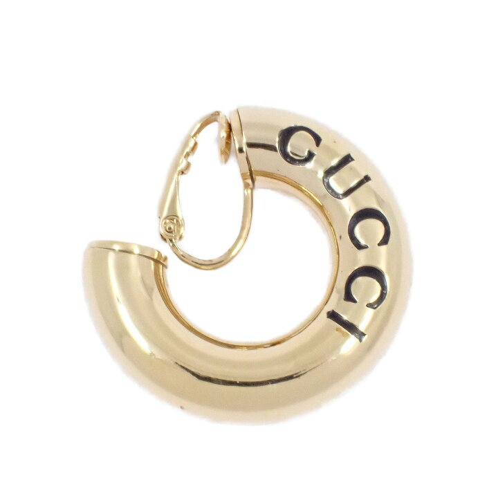 楽天市場】【中古】GUCCI グッチ ロゴ フープ イヤリング ゴールド色 