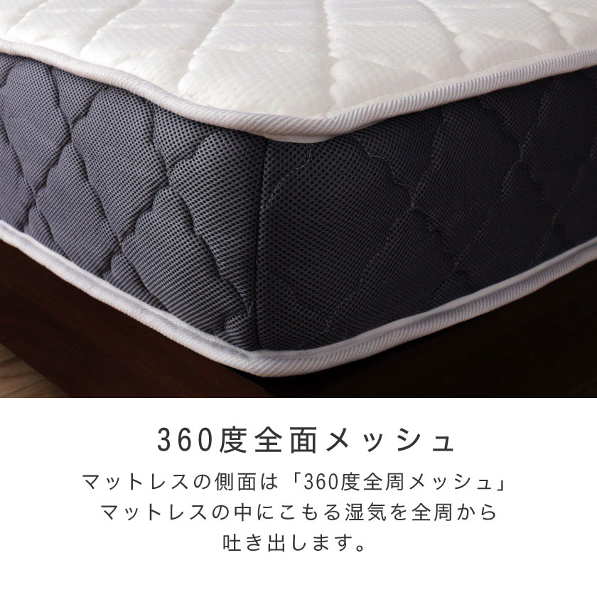 高密度ポケットコイルマットレス クイーン(20cm厚) ベッド