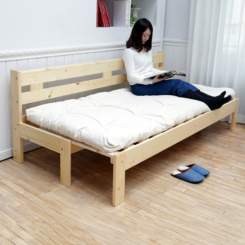 楽天市場】木製ソファベッド 伸長式ベッド シングル 2way すのこベッド