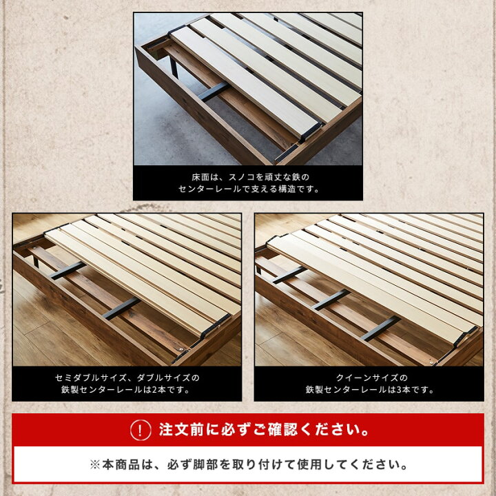 楽天市場】アーヴィング ヴィンテージ調すのこベッド ベッドフレーム 