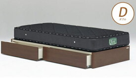 ベッドフレーム ウォルテ ヘッドレス 引き出し付き ダブル ウォールナット フレームのみ 収納ベッド チェストベッド 木製ベッド モダン シンプル 省スペース Granz グランツ