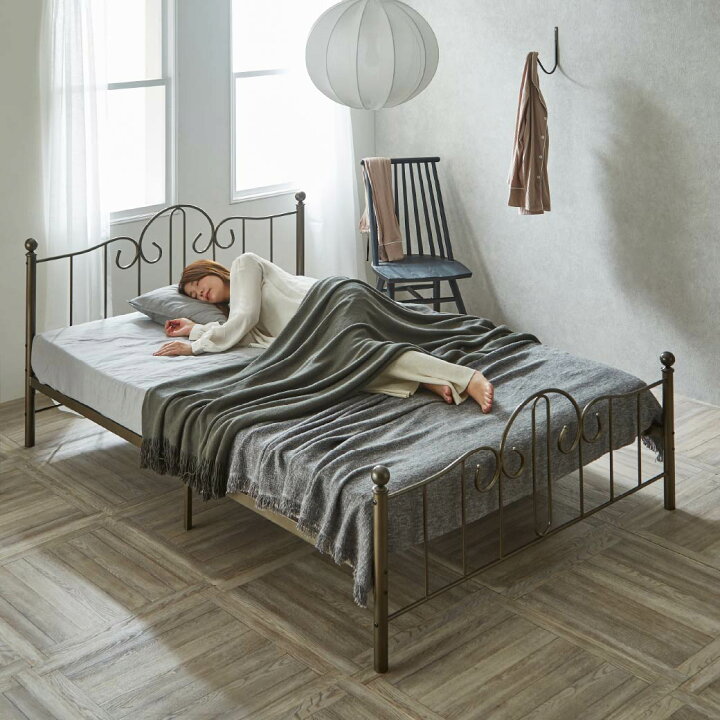 楽天市場】アリッサ アイアンベッド シングル セミダブル ダブル  
