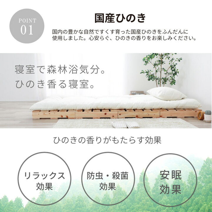 楽天市場】すのこベッド シングル 国産ひのき 日本製 無塗装 すのこ4枚 