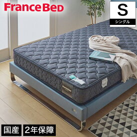 フランスベッド マットレス シングル 2年保証 寝返りしやすい 通気性良い 防ダニ 抗菌 防臭 ツインサポート 高密度連続スプリングマットレス TW-010α シングルサイズ 日本製