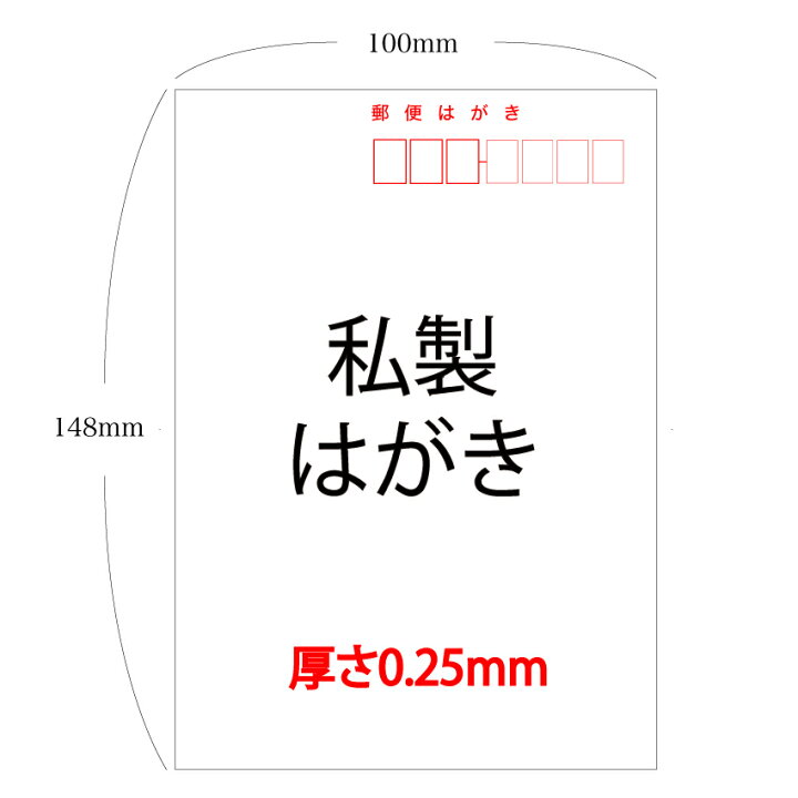 楽天市場 私製はがき ハガキサイズ用紙 100枚 郵便枠あり 超特厚紙 Ioprint