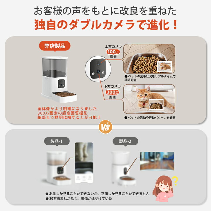 楽天市場】【最新ダブルカメラ】 自動給餌器 猫 自動餌やり機 カメラ 