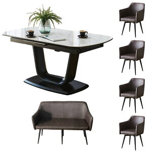 ダイニングテーブルセット 6人掛け セラミックテーブル 回転椅子 伸長式 160 200 6点セット ダイニングテーブル 北欧 伸縮 チェア4脚 白 伸長式ダイニングテーブル ダイニングチェア ダイニン