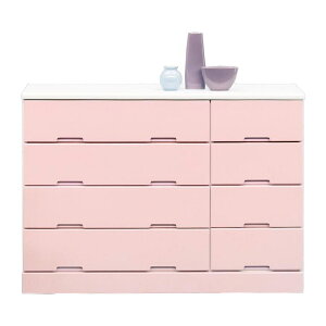 【全商品ポイント10倍!!】 ローチェスト 4段 完成品 チェスト 幅120cm たんす 洋服ダンス リビング おしゃれ 北欧 コンパクト 木製 引出し 収納 高さ85cm 日本製 国産 タンス ホワイト 白 ピンク