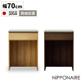 【全商品ポイント10倍!!】 キッチンカウンター ダストボックス キッチン収納 おしゃれ シンプル モダン ゴミ箱 上 収納 引き出し ラック レンジ台 作業台 国産 木製 天然木 ウォールナット ホワイトオーク ステンレス天板 モイス 日本製 レンジラック