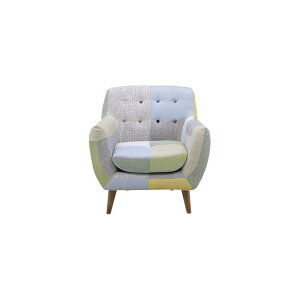 【全商品に使える11%offクーポン!!】 ソファー 1人掛けソファー ゆったり パッチワーク調 1人掛け かわいい おしゃれ 北欧 肘付き 脚付き 肘掛け ソファ 一人掛け 1人用 ソファ 1P