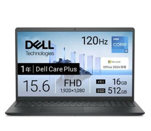Dell 15 DC15250 ND65-FWHBB 15.6�C���` Core i5-1334U SSD�e��512GB �������e��16GB Office 2024���� Windows 11 �E�F�u�J���� �e���L�[ �J�[�{���u���b�N