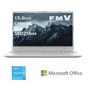 量販店展示品 富士通 FMV Lite 3515/J3 FMV3515J3W 15.6型 Celeron 7305 SSD容量256GB メモリ容量8GB Office 2024搭載 Windows 11 Webカメラ 日本語キーボード(かな無し) テンキー