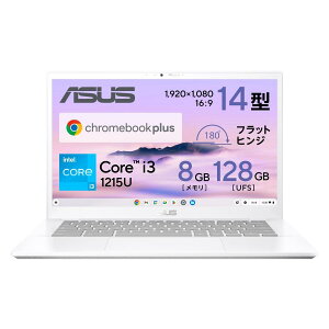 ASUS Chromebook Plus CX34(CX3402) CX3402CBA-MW0151 14�^ Core i3 1215U �X�g���[�W�e��UFS�F128GB ������8GB Chrome OS Web�J���� ���{��L�[�{�[�h �p�[���z���C�g