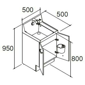 LIXIL INAX 洗面化粧台 ピアラ 化粧台本体 間口500mm 扉タイプ AR3N-505SY メーカ直送 送料無料(一部地域のぞく)