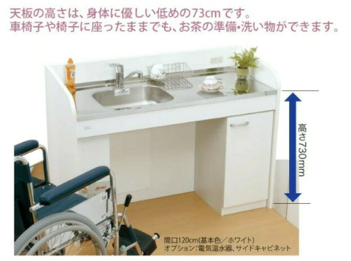 楽天市場】亀井製作所 ケアハウスキッチン 上下タイプ 間口120cm 熱源 