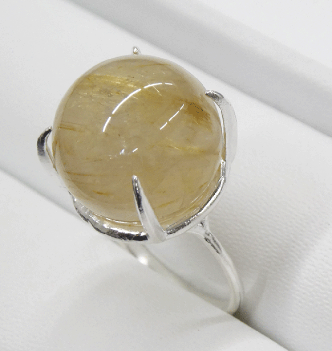 楽天市場】ルチル クォーツ ボール リング SV925 シルバー odr0901