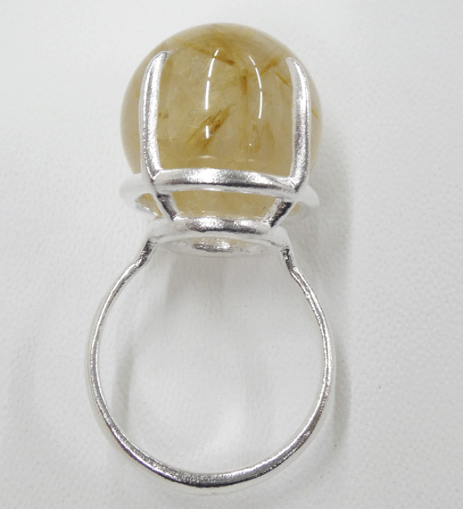 楽天市場】ルチル クォーツ ボール リング SV925 シルバー odr0901