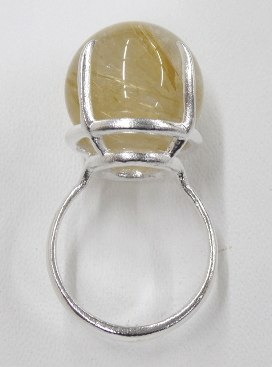 楽天市場】ルチル クォーツ ボール リング SV925 シルバー odr0901