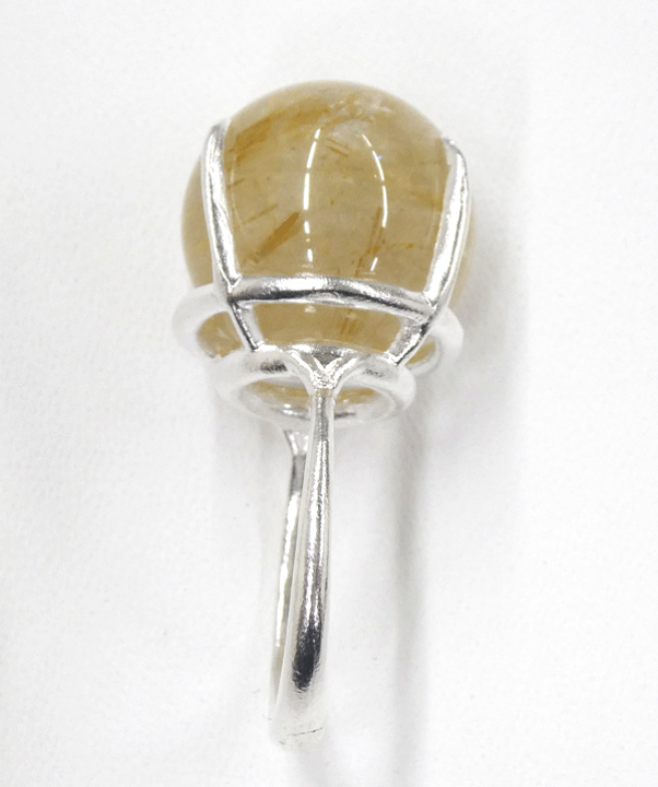 楽天市場】ルチル クォーツ ボール リング SV925 シルバー odr0901