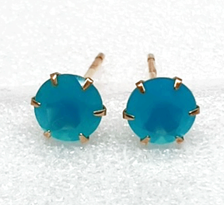 K18 ピアス シーブルーカルセドニー ピアス K18シーブルーカルセドニーピアス
