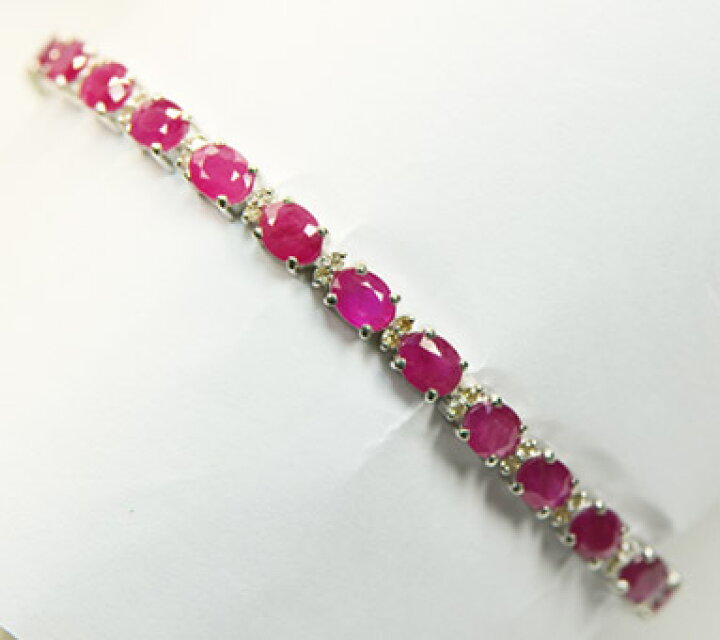 楽天市場】天然ルビー×ダイヤモンド K18ホワイトゴールド テニス  
