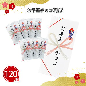お年玉チョコ 7個入×120個 まとめ買い チョコレート 化粧箱入り 個包装 のし袋デザイン お菓子 お正月 年末年始 新年 初売り ご挨拶 挨拶回り お年賀 営業 販促 御礼 感謝 粗品 記念品 景品 特