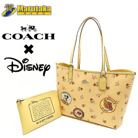 コーチ ディズニー コラボ トートバッグ クリーム ミニーマウス 花柄 フラワー COACH Disney F29359 MINNIE ROCKS 逸品質屋 丸高 尼崎 兵庫 美品 a1-1166 【中古】【送料無料】