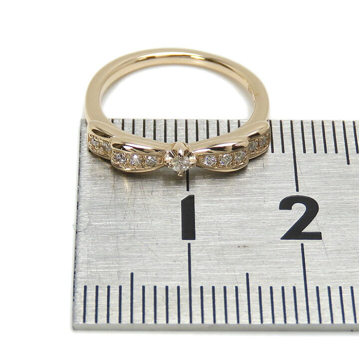 楽天市場】4℃ K18PG ダイヤモンド リング リボン 6号 ヨンドシー  