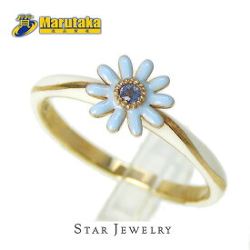 STAR JEWELRY スタージュエリー リング 9号 フラワー 花 K10 ゴールド エナメル ホワイト レディース デイジー【中古】【送料無料】