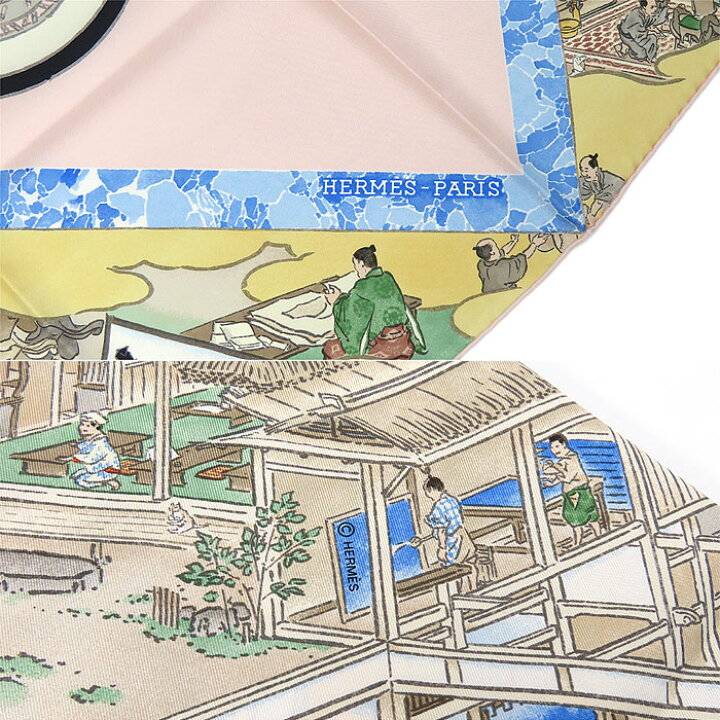 楽天市場】エルメス スカーフ カレ 90 山口晃 カレ絵巻 エルメスの職人 