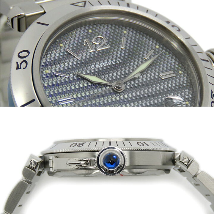 楽天市場】カルティエ パシャ 38mm W31017H3 ギョーシェ グレー メンズ  