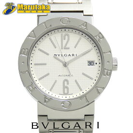 ブルガリブルガリ BB38SS メンズ ウォッチ 腕時計 ホワイトギョーシェ文字盤 O.H.済 BVLGARI 保証書付 逸品質屋 丸高【中古】【送料無料】