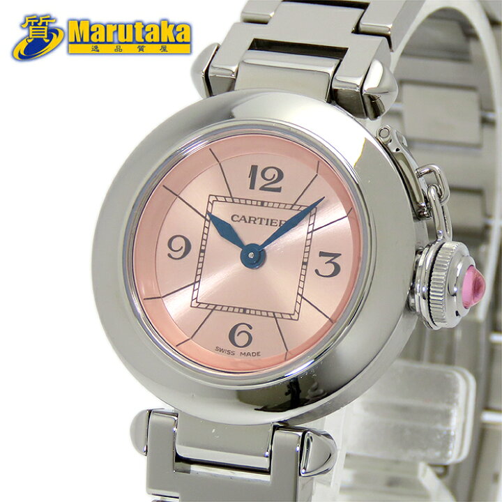 楽天市場】カルティエ ミスパシャ W3140008 ピンク SS クォーツ Qz  
