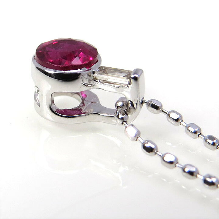 楽天市場】K18WG ネックレス 0.19ct 一粒 ルビー ダイヤモンド 