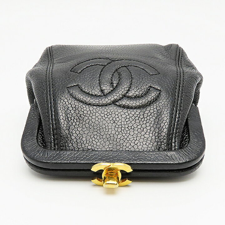 楽天市場】シャネル がま口 財布 キャビアスキン コンパクト  