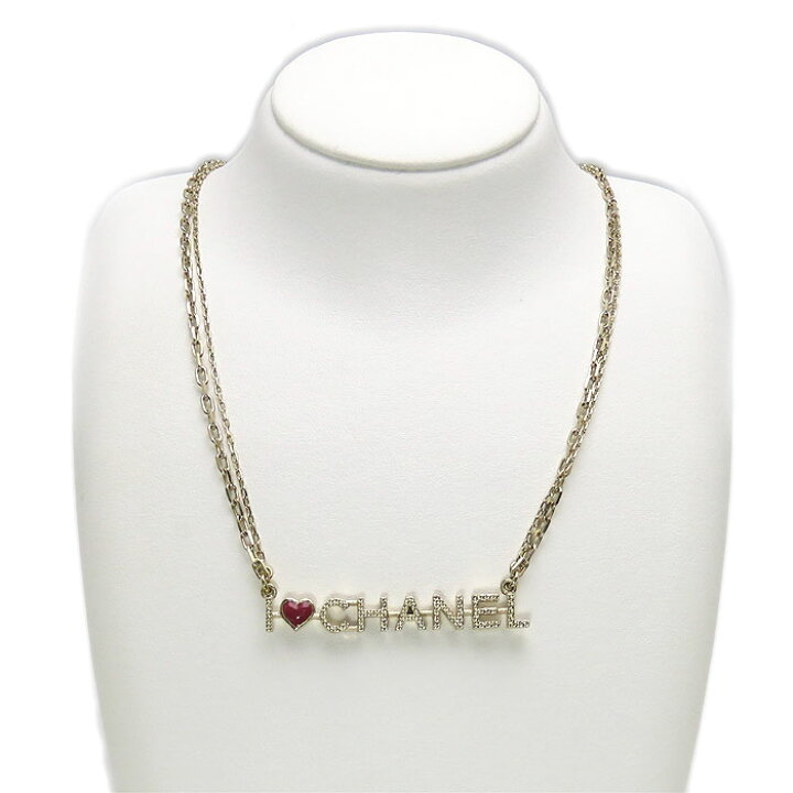 楽天市場】シャネル I LOVE CHANEL ロゴ モチーフ 2連 ネックレス  