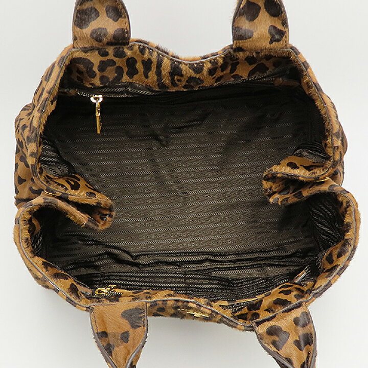 楽天市場】プラダ カナパ トート レオパード バッグ ヒョウ柄 ハラコ  