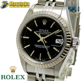 ロレックス 79174 デイトジャスト ブラック 自動巻 ステンレス×WG バー 2001年 ヴィンテージ ROLEX DATEJUST SS AT K18 750 2235 腕時計 レディース 婦人 逸品質屋 丸高 尼崎 兵庫 a24-69-1【中古】【送料無料】