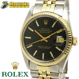 ロレックス 16013 デイトジャスト 自動巻 ブラック バー 文字盤 ステンレススチール イエローゴールド ROLEX DATEJUST SS YG K18 750 Cal.3035 コンビ ヴィンテージ アンティーク カレンダー 腕時計 逸品質屋 丸高 尼崎 兵庫 a24-22 【中古】【送料無料】