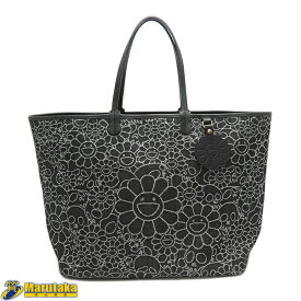 【村上隆 カイカイキキ トートバッグ】フラワー スカル デニム ラージ モノクロ トートバッグ ドクロ Takashi Murakami kaikai kiki 中古 送料無料 質屋出品 兵庫県 西宮市 甲子園 甲子園店 実店舗あります ブランド 定番 人気 誕生日 記念日 父の日 母の日 プレゼント